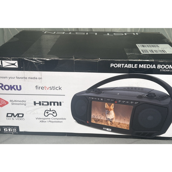 Altec Lansing 7" TV Streaming Boombox DVD CD Bluetooth HDMI Roku Fire TV New Box - Picture 1 of 5